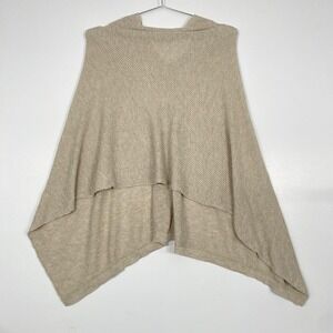 Cocoon By Amma Sweater Womens One Size Beige Open Knit Maternity Cape Nursing